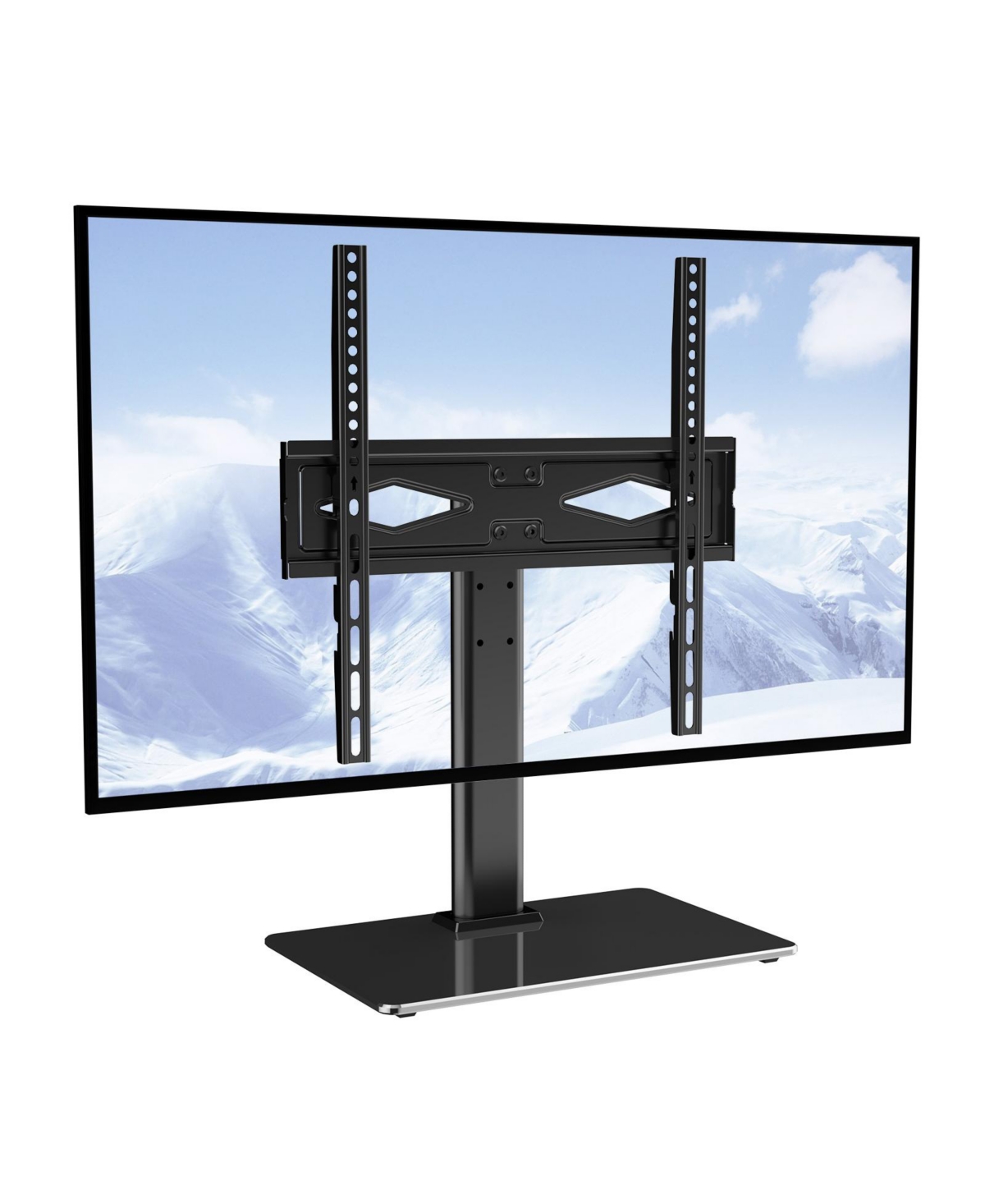 Sugift Swivel Universal Tv Stand for 32 to 55 in TVs Height Adjustable Portable Floor Stand - Black