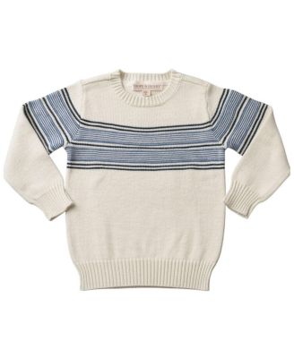 Toddler Boys (2T-4T )Organic Striped Crew Neck Pullover Sweater