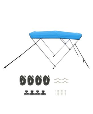 3 Bow Boat Bimini Top 600D Polyester Canopy Aluminum Frame 6Lx61in-66inW x46inH