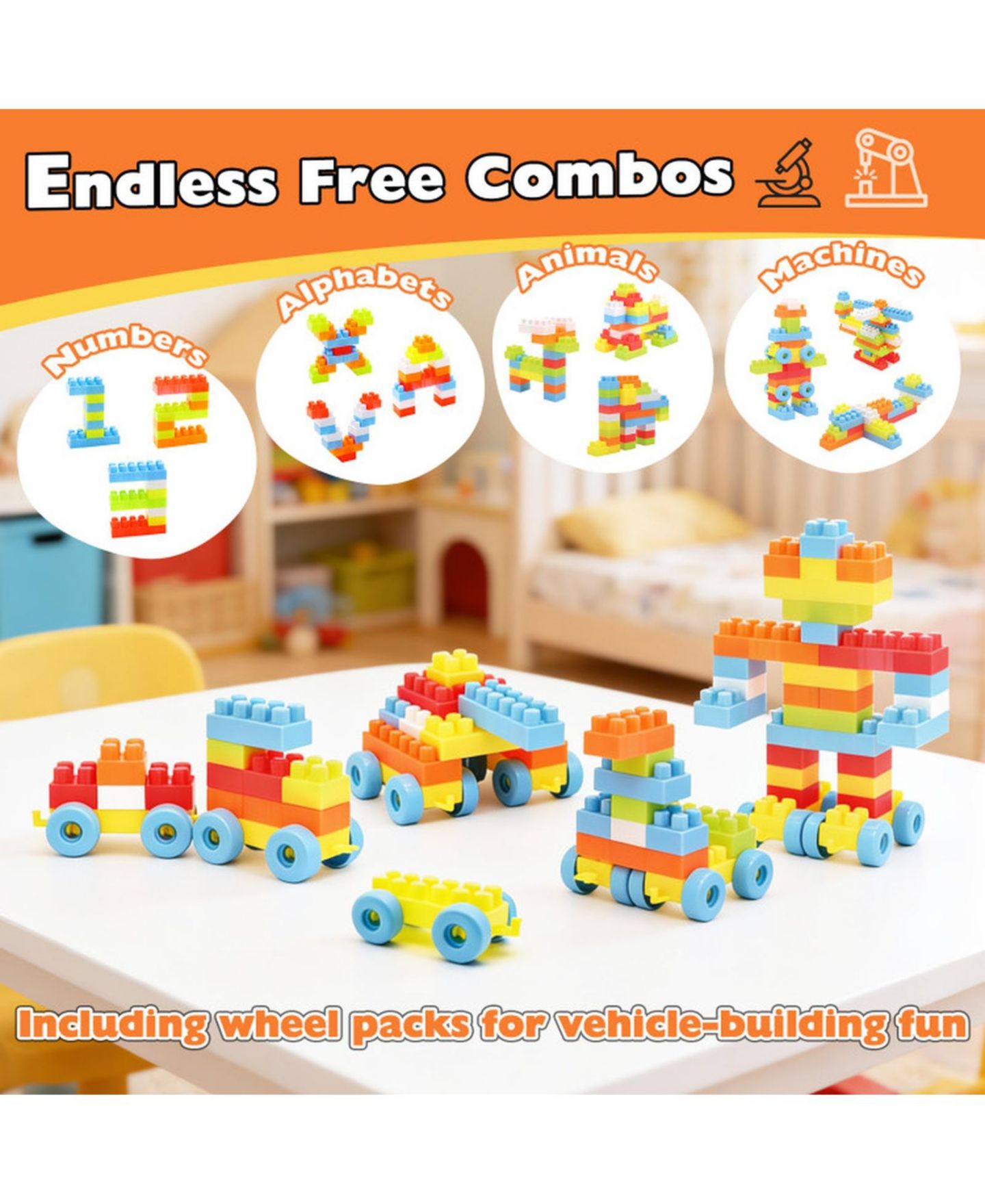 Детские конструкторы SUGIFT Stem Montessori Building Blocks 150-Piece Set, Ages 3+, цвет: Open Miscellaneous — фото 5