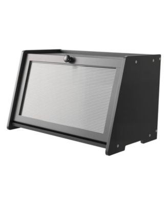 Large Capacity Bamboo Bread Box with Acrylic Wavy Door Panel