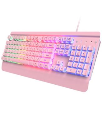 104 Keys Wired LED Backlit Gaming Keyboard with Wrist Rest