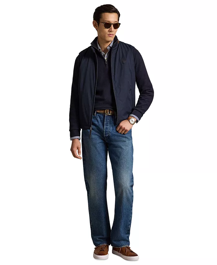 Men's Mesh-Knit Cotton Quarter-Zip Sweater - thumbnail 2