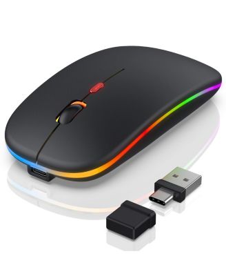 2-in-1 Rechargeable Wireless Quiet-Click Mouse for PC/Mac