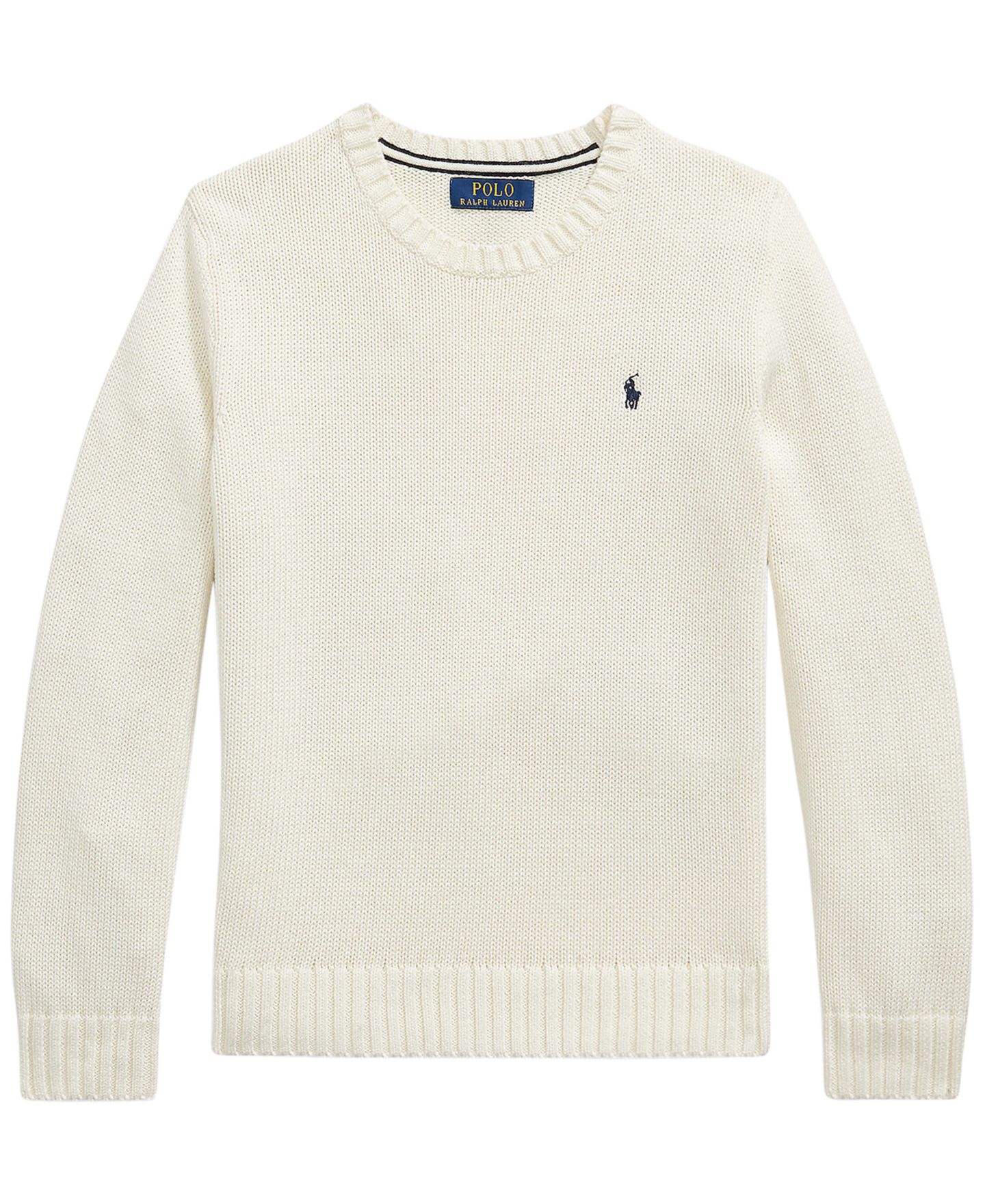 Свитер Polo Ralph Lauren Cotton Crewneck Sweater для мальчиков, цвет: Кремовый — фото 1