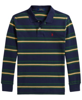 Boys' 8-20 Striped Cotton Mesh Polo Shirt