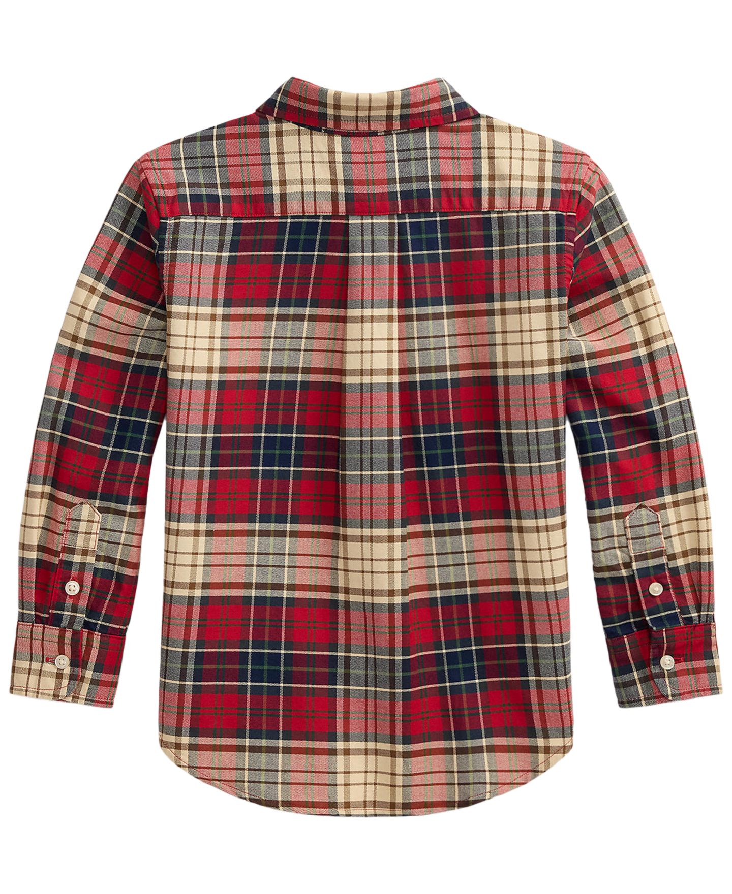 Рубашка Polo Ralph Lauren Plaid Cotton Oxford Shirt для мальчиков, цвет: Красный — фото 5