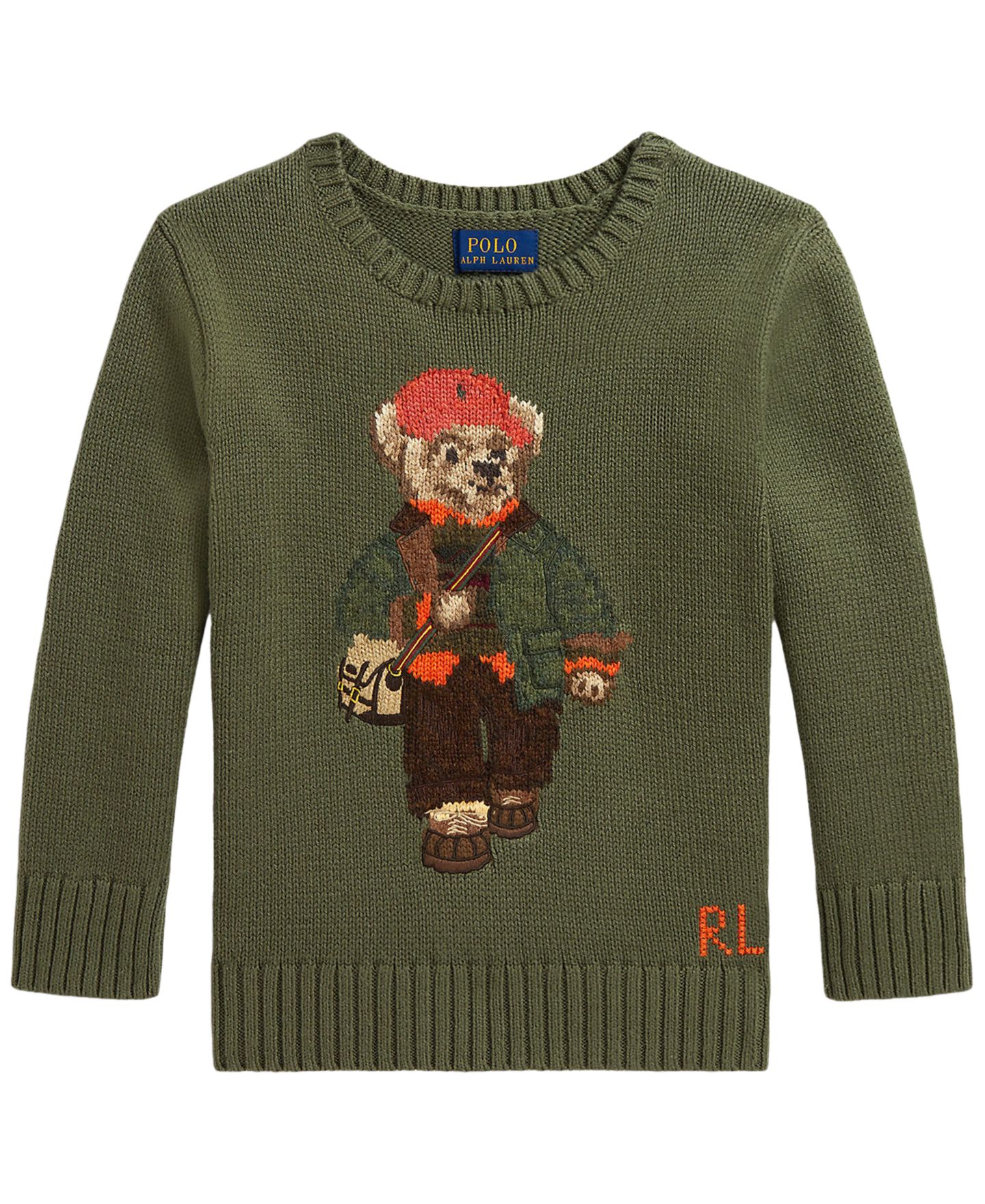 Свитер Polo Ralph Lauren Polo Bear Sweater для мальчиков, цвет: Оливковый — фото 5