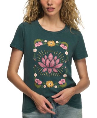 Women's Floral Frame Lotus Classic Crew T-Shirt