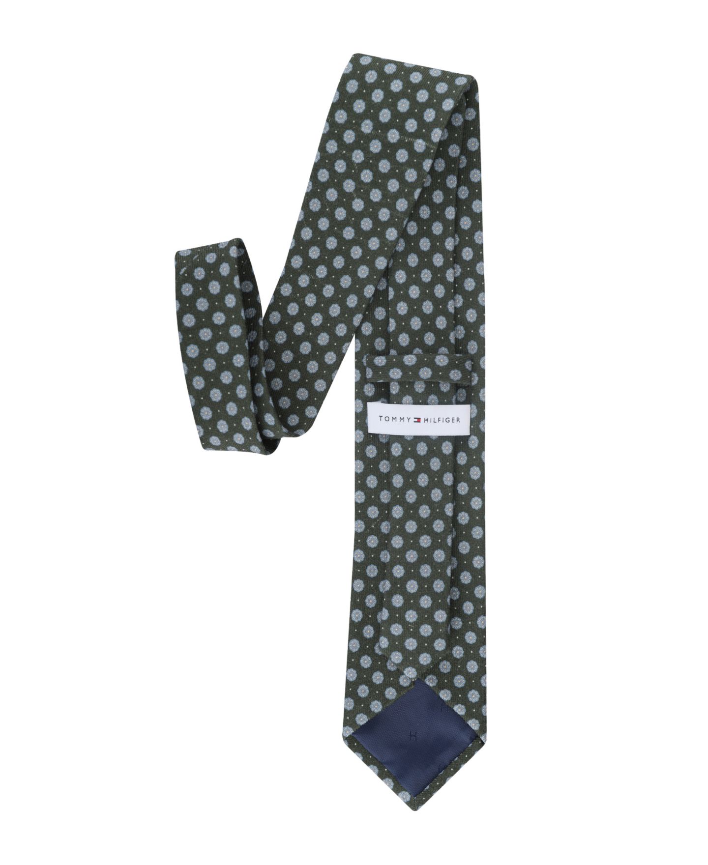Мужской галстук Tommy Hilfiger Quinby Printed Medallion Classic Tie, цвет: Тёмно-зелёный — фото 3