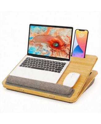 Lap Desk Laptop Bed Tray Adjustable Angle Cushion Phone Holder 12.6" x 16.8