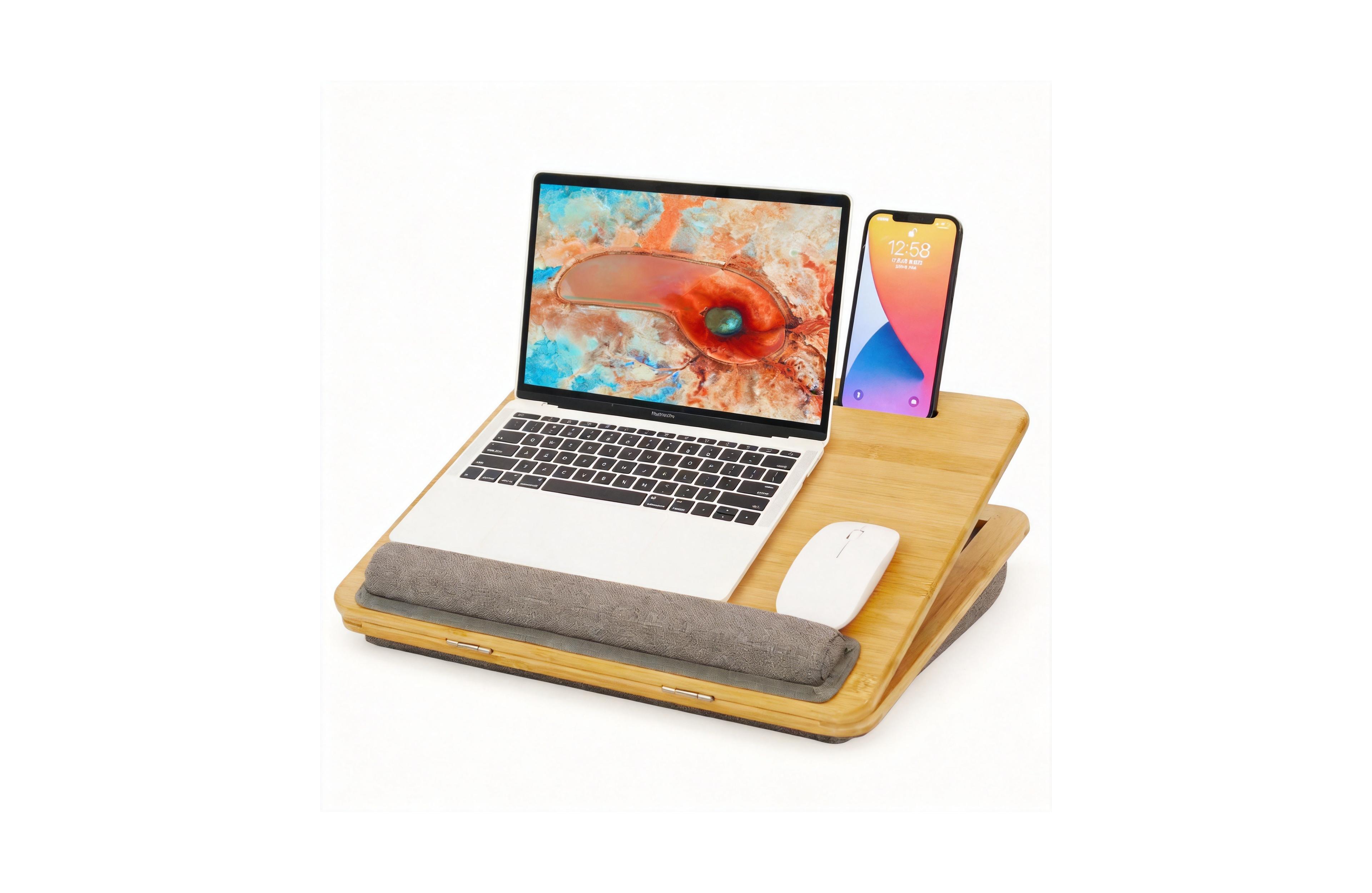 Gnuadz Lap Desk Laptop Bed Tray Adjustable Angle Cushion Phone Holder 12.6" x 16.8