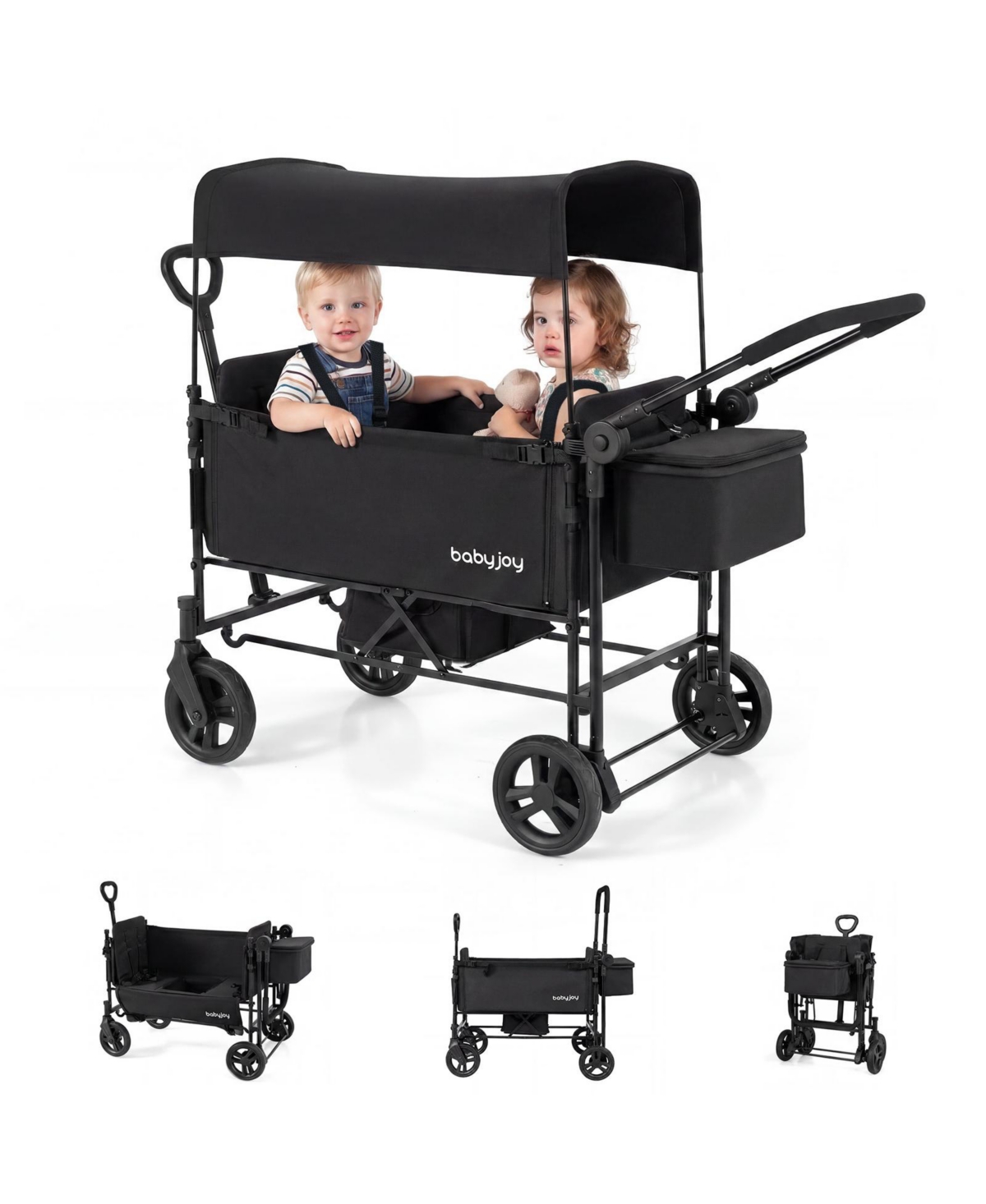 Costway Baby 2 1 Stroller Folding High Landscape Pushchair with Bassinet Mode