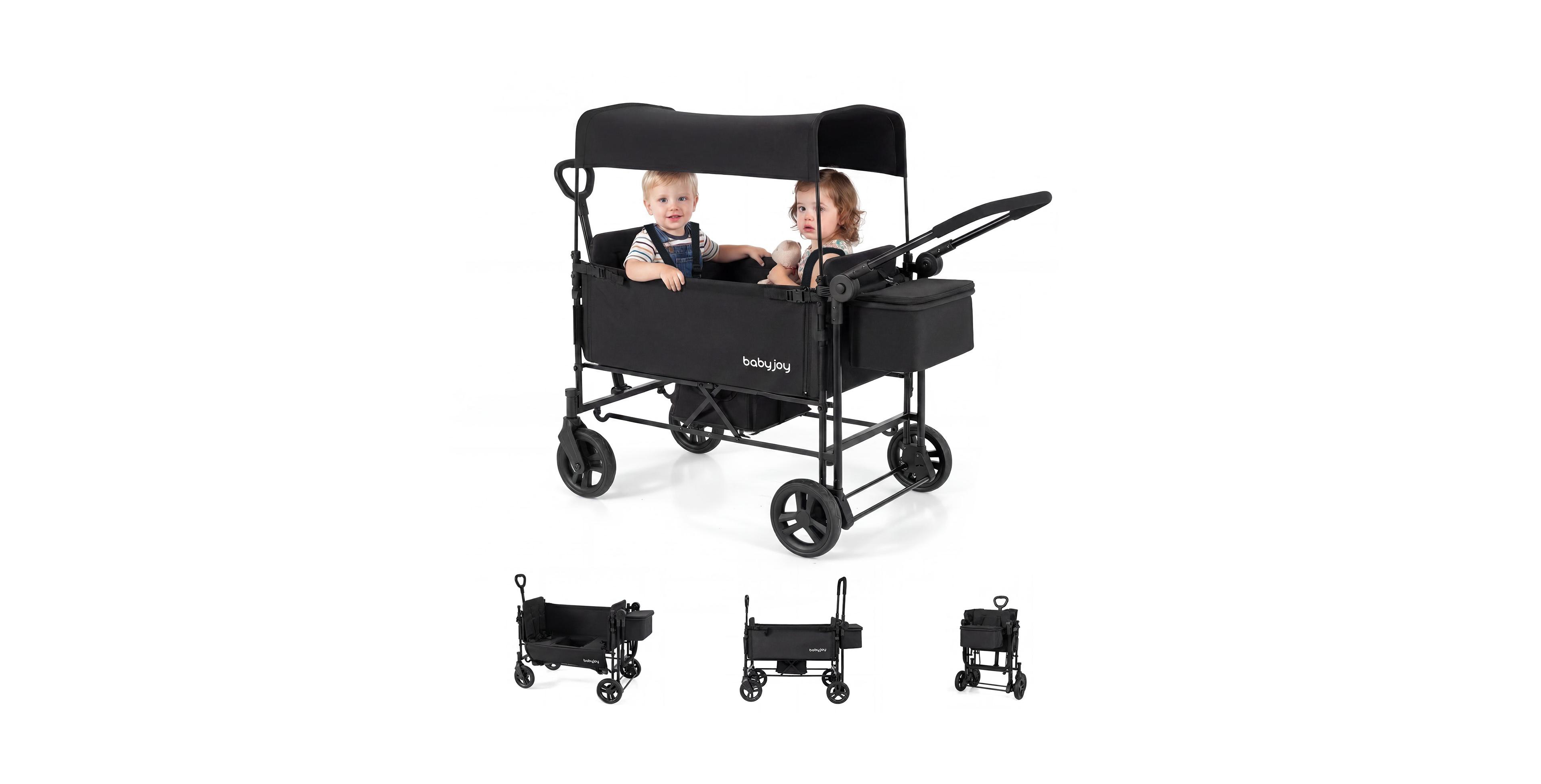 Costway Baby 2 1 Stroller Folding High Landscape Pushchair with Bassinet Mode