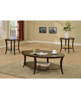 48" Oval Coffee Table with Shelf