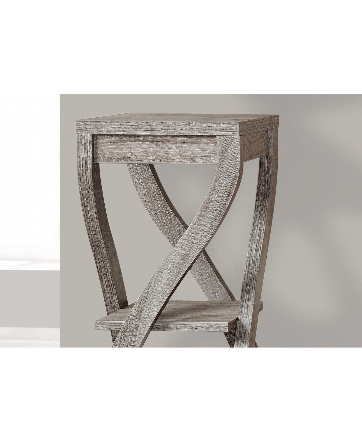 Flynama 32 Inch 3-Tier Square Accent Table, Taupe Laminate