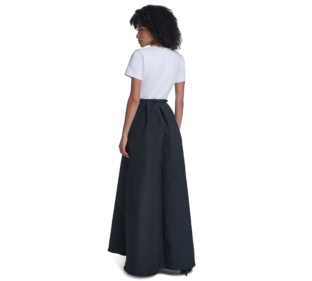 Karl Lagerfeld Paris Women's Textured Maxi A-Line Gown