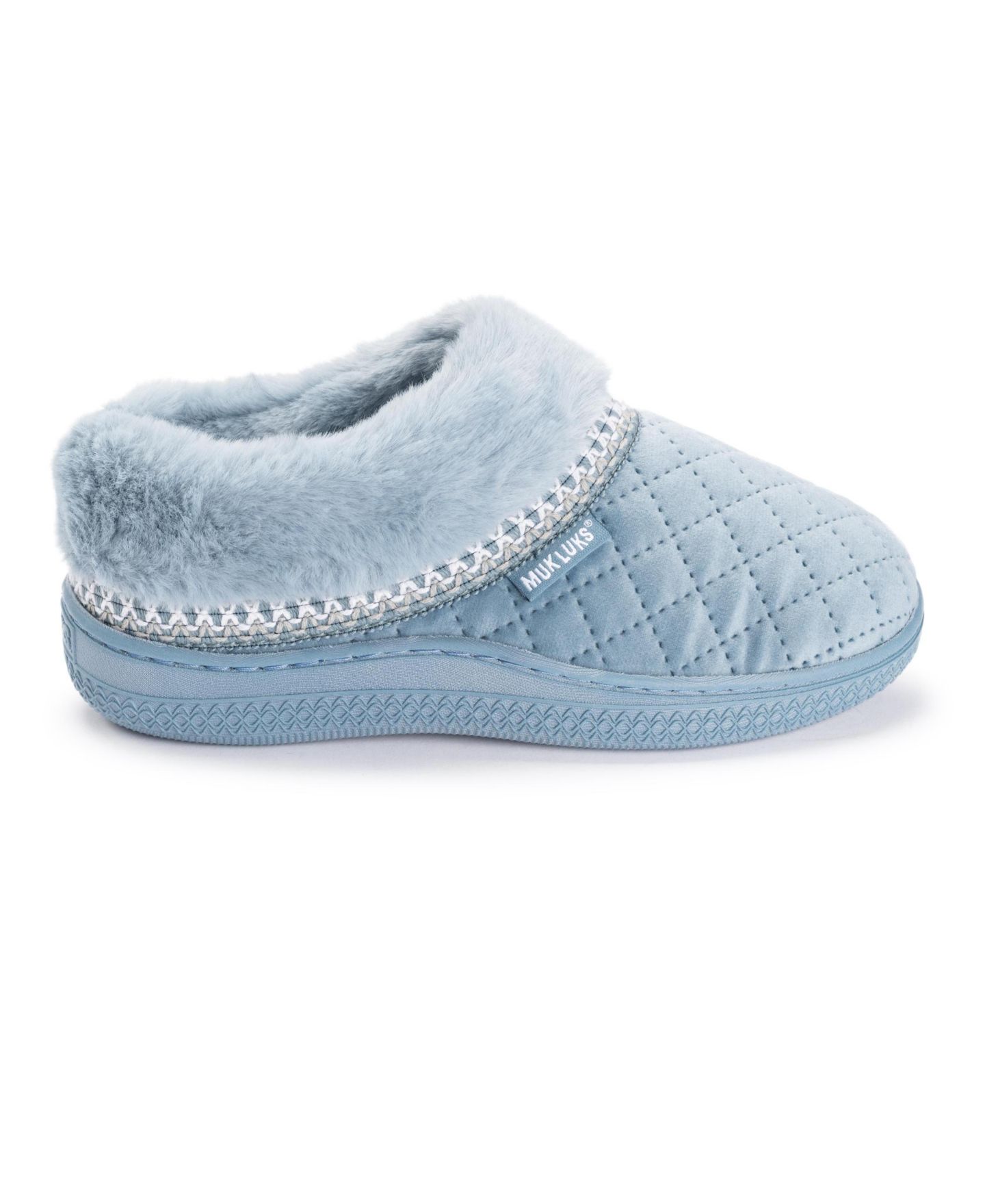 Женские тапочки MUK LUKS Charlee Velvet Clog Slippers, цвет: Синий — фото 7