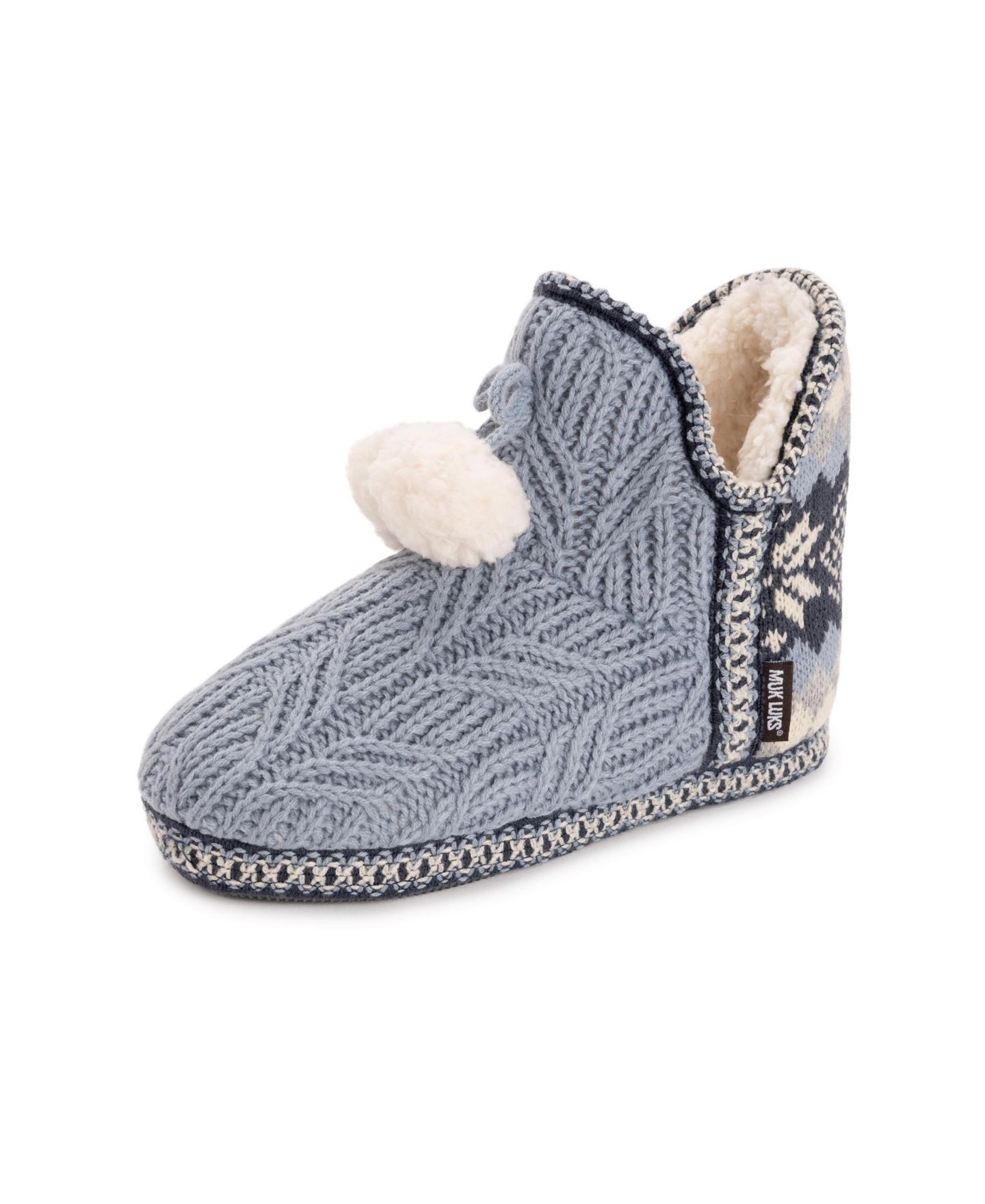 Женские тапочки MUK LUKS Amira Bootie Slippers, цвет: Синий — фото 2
