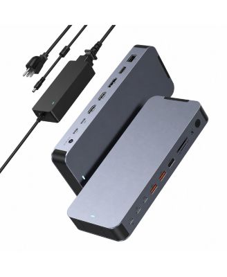 14-in-1 USB-C Dual Monitor Docking Station for PC/Mac