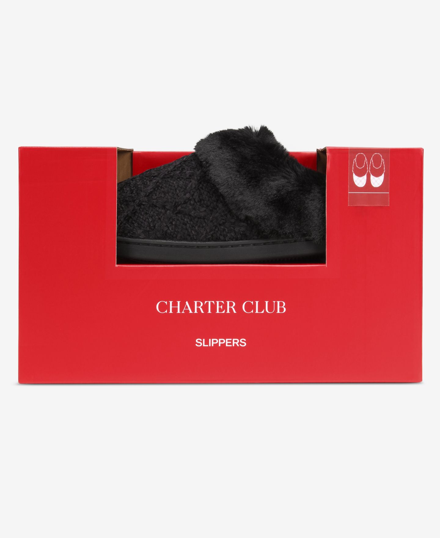 Женские тапочки Charter Club Faux Fur Lined Slipper, цвет: Чёрный — фото 7