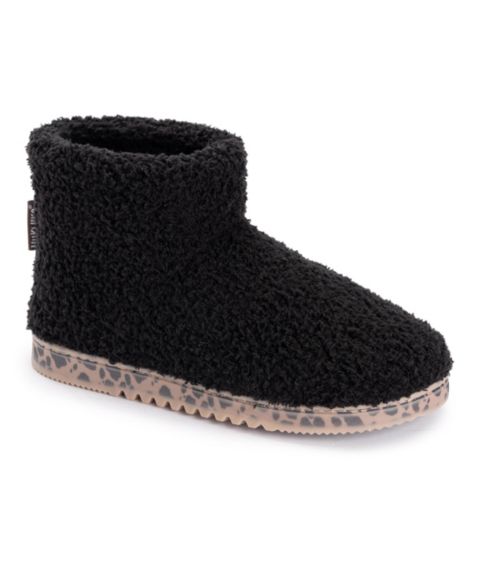 Женские тапочки MUK LUKS Fabiola Bootie Slippers, цвет: Чёрный