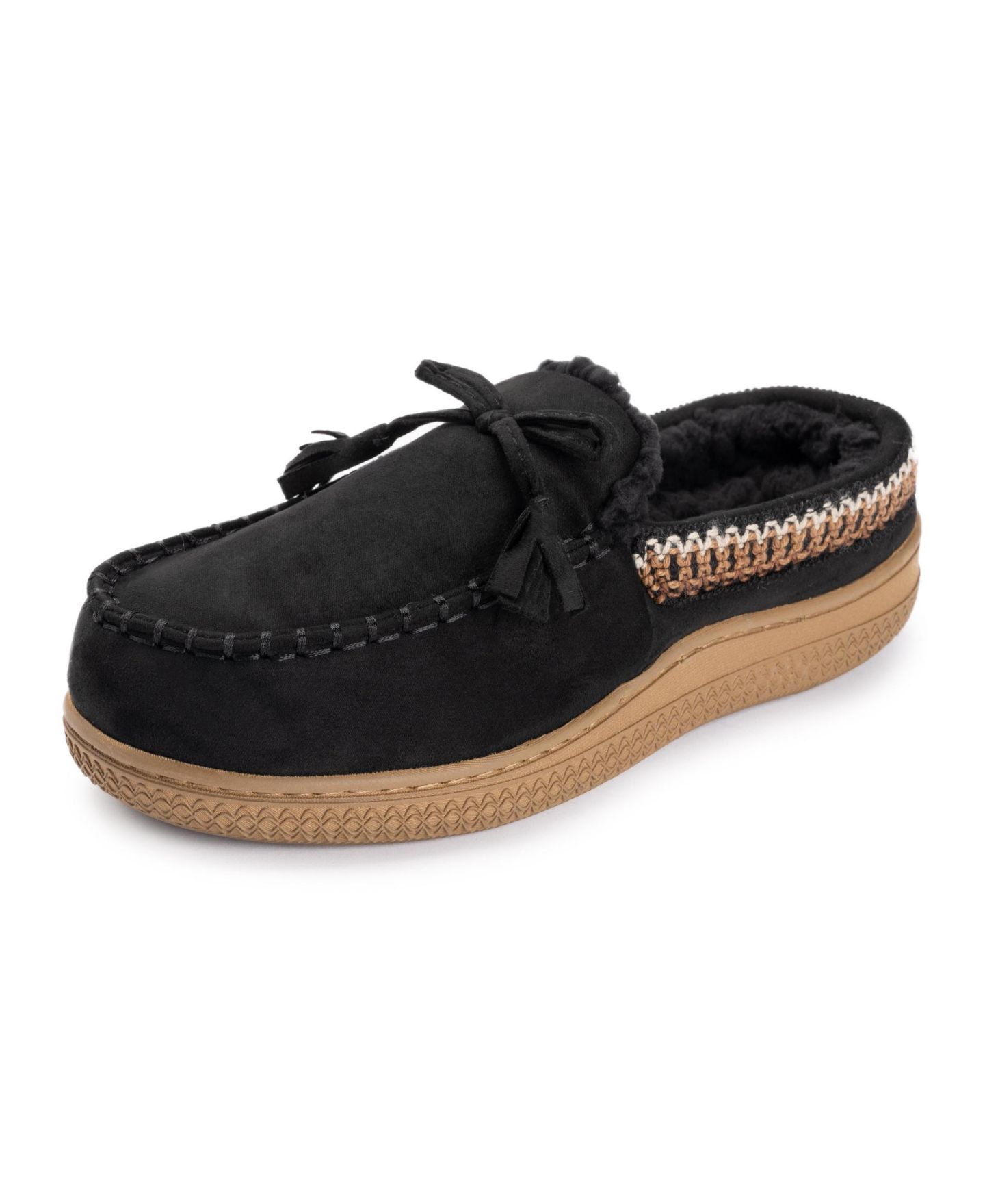 Женские тапочки MUK LUKS Marjorie Moccasin Contour Slippers, цвет: Чёрный — фото 2