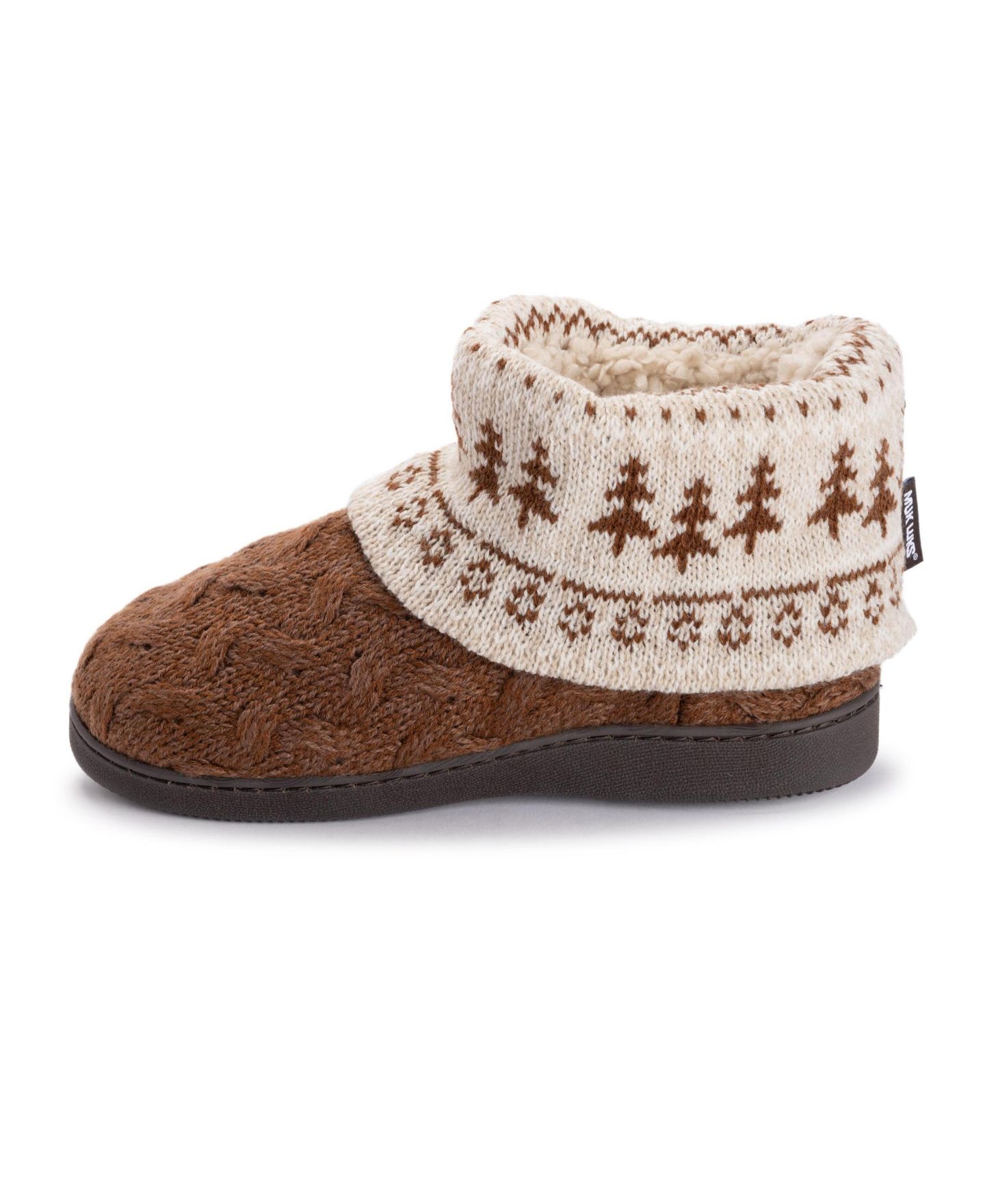 Женские тапочки MUK LUKS Rochelle Bootie Slippers, цвет: Коричневый — фото 7