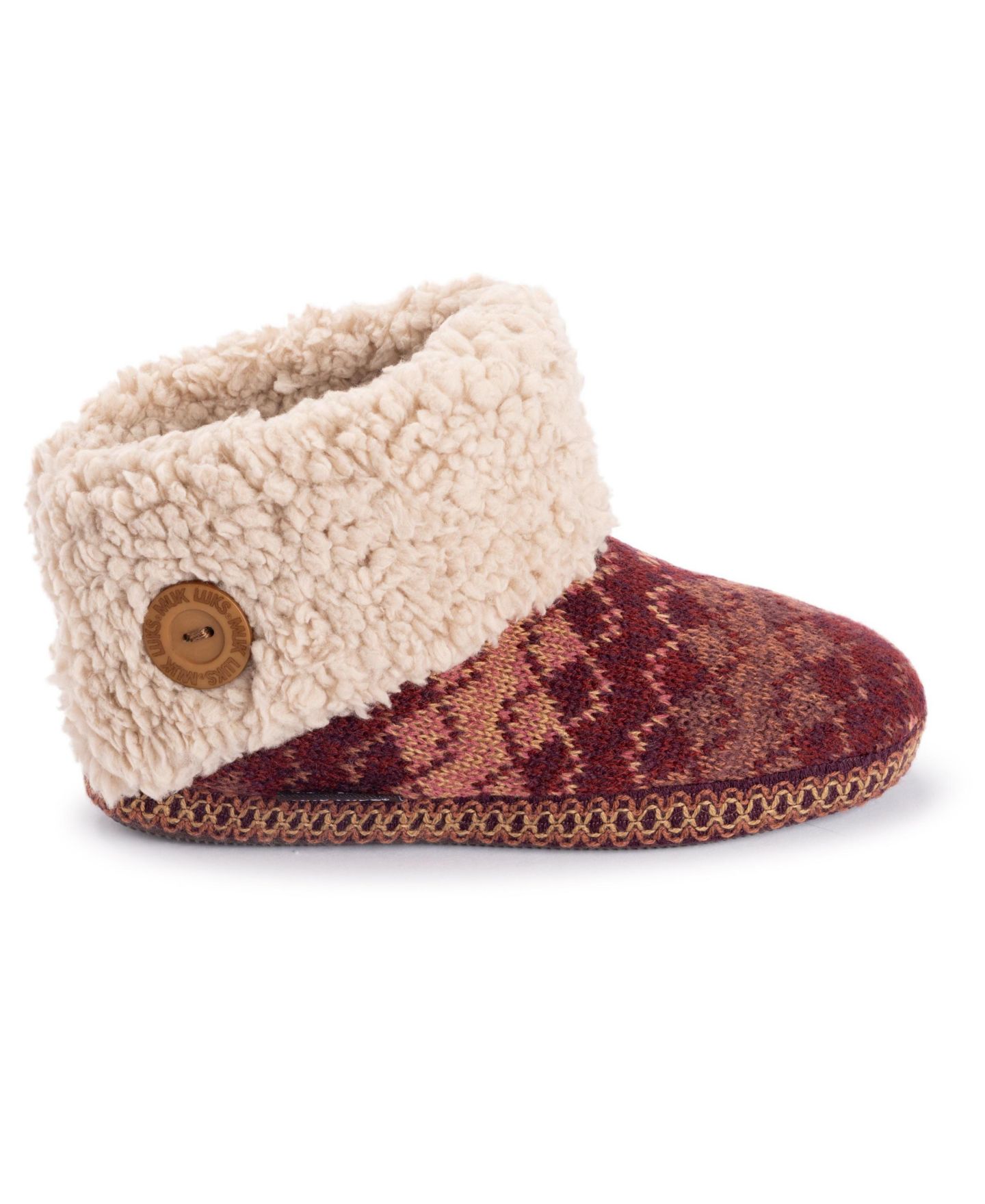 Женские тапочки MUK LUKS Melinda Cuff Boot Slippers, цвет: Ягодный красный — фото 7