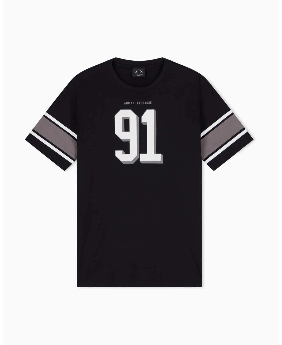 A|X Armani Exchange Men's Short Sleeve Arm Band 91 T-Shirt - Black