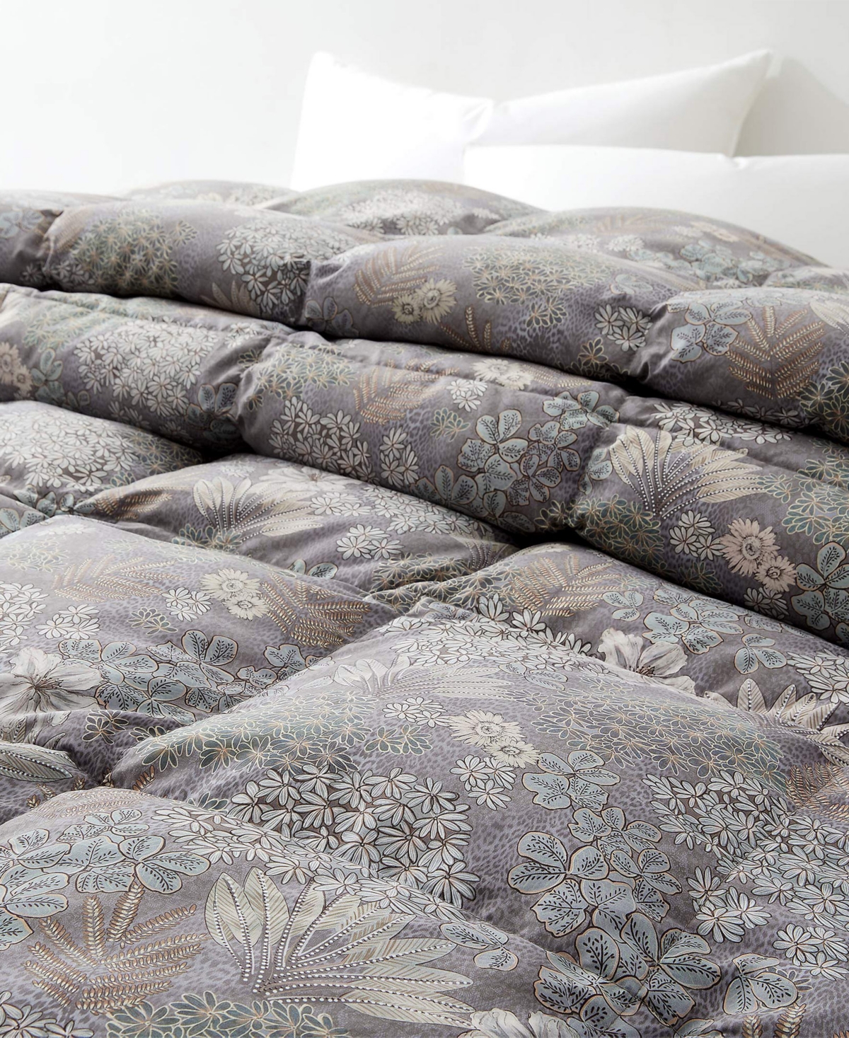 Unikome Printed All Season White Goose Feather Fiber Comforter