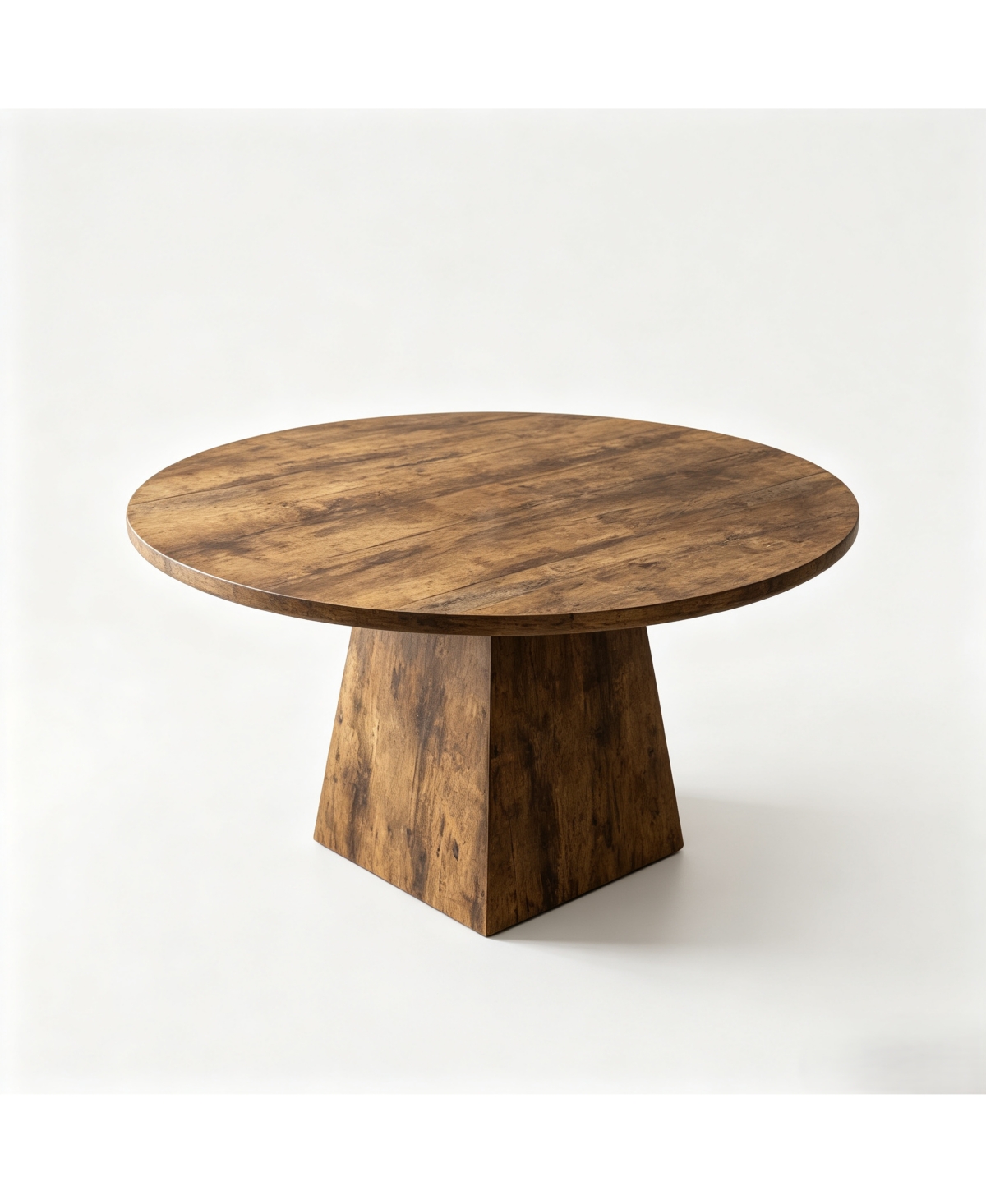 47-Inch Round Pedestal Dining Table, Seats 4-6, Oak Finish, 350 lb Capacity