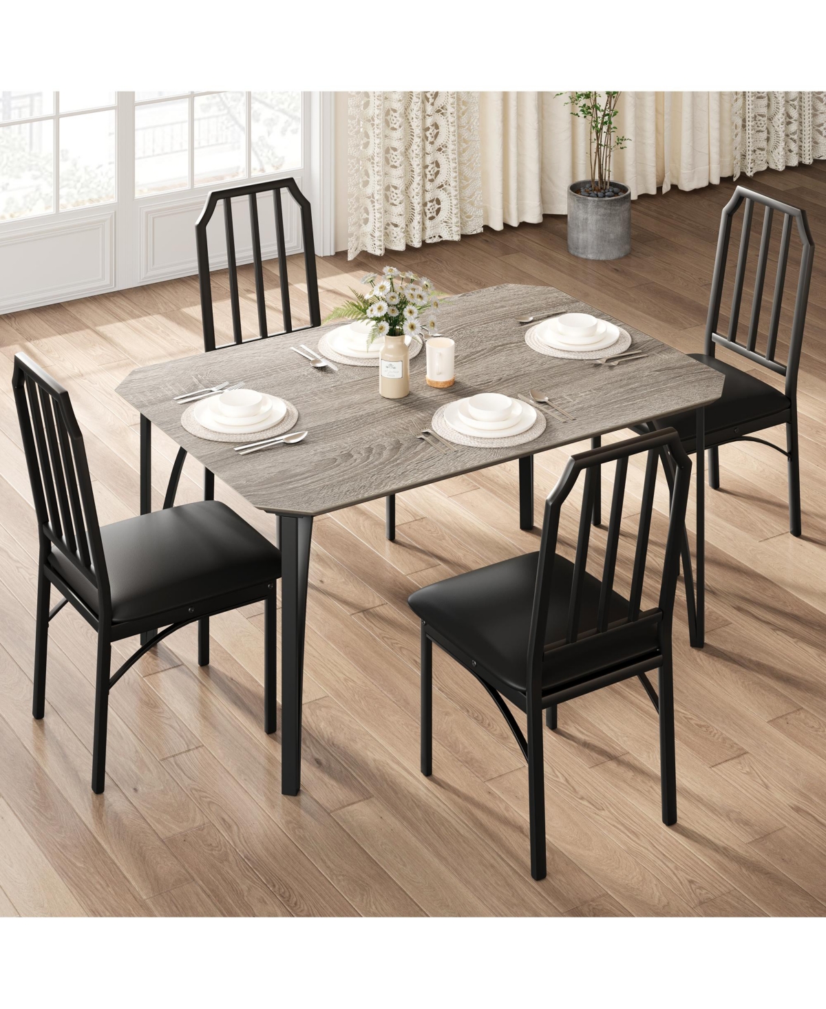 Space-Saving 5-Piece Dining Table Set
