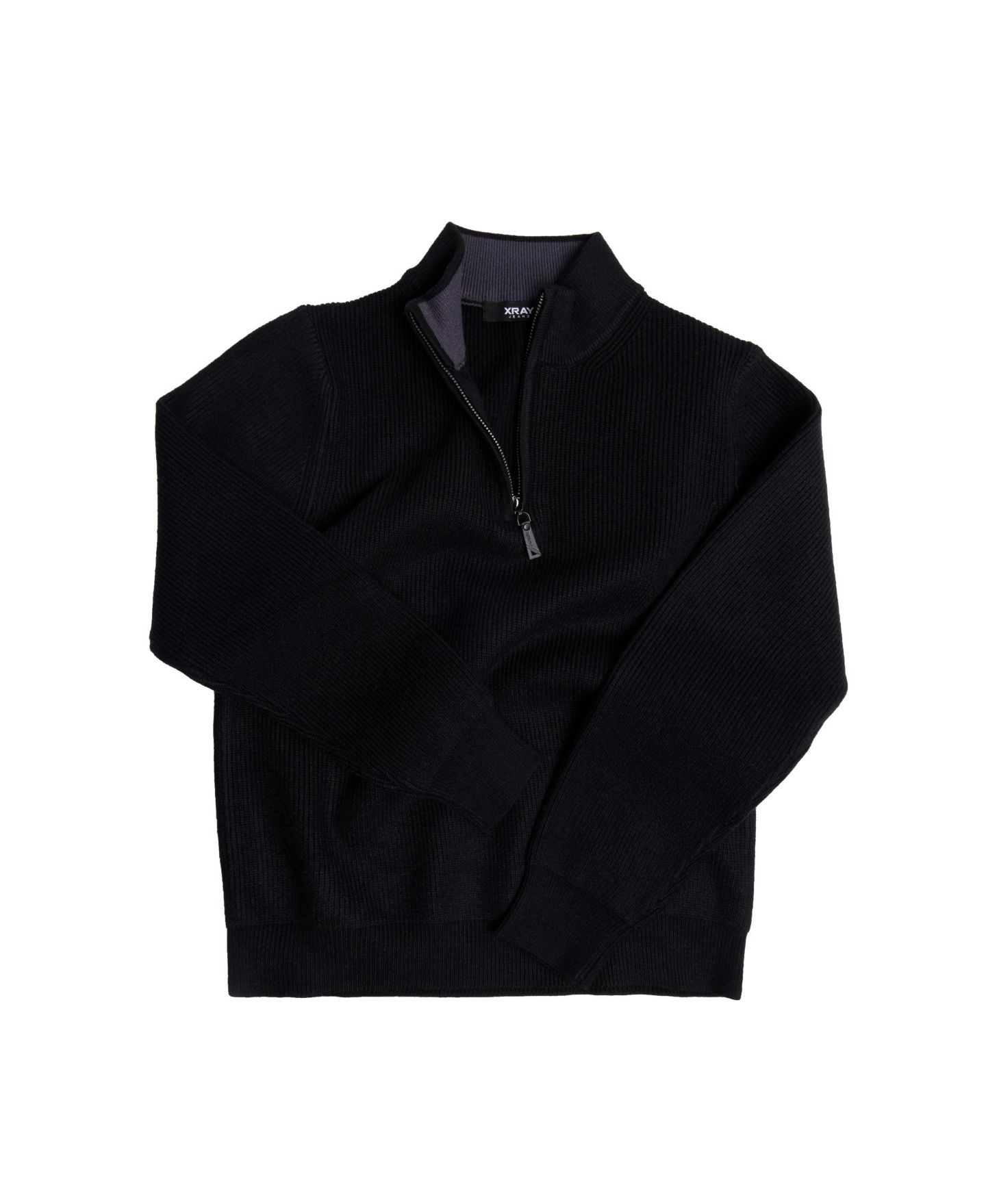 Свитер XRAY Size 4-18 Ribbed Knit Quater Zip Mock Neck для мальчиков, цвет: Чёрный — фото 3
