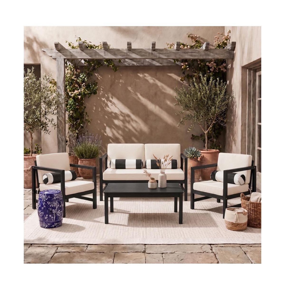 Montez 4 Pc Outdoor Set With Accent Pillows