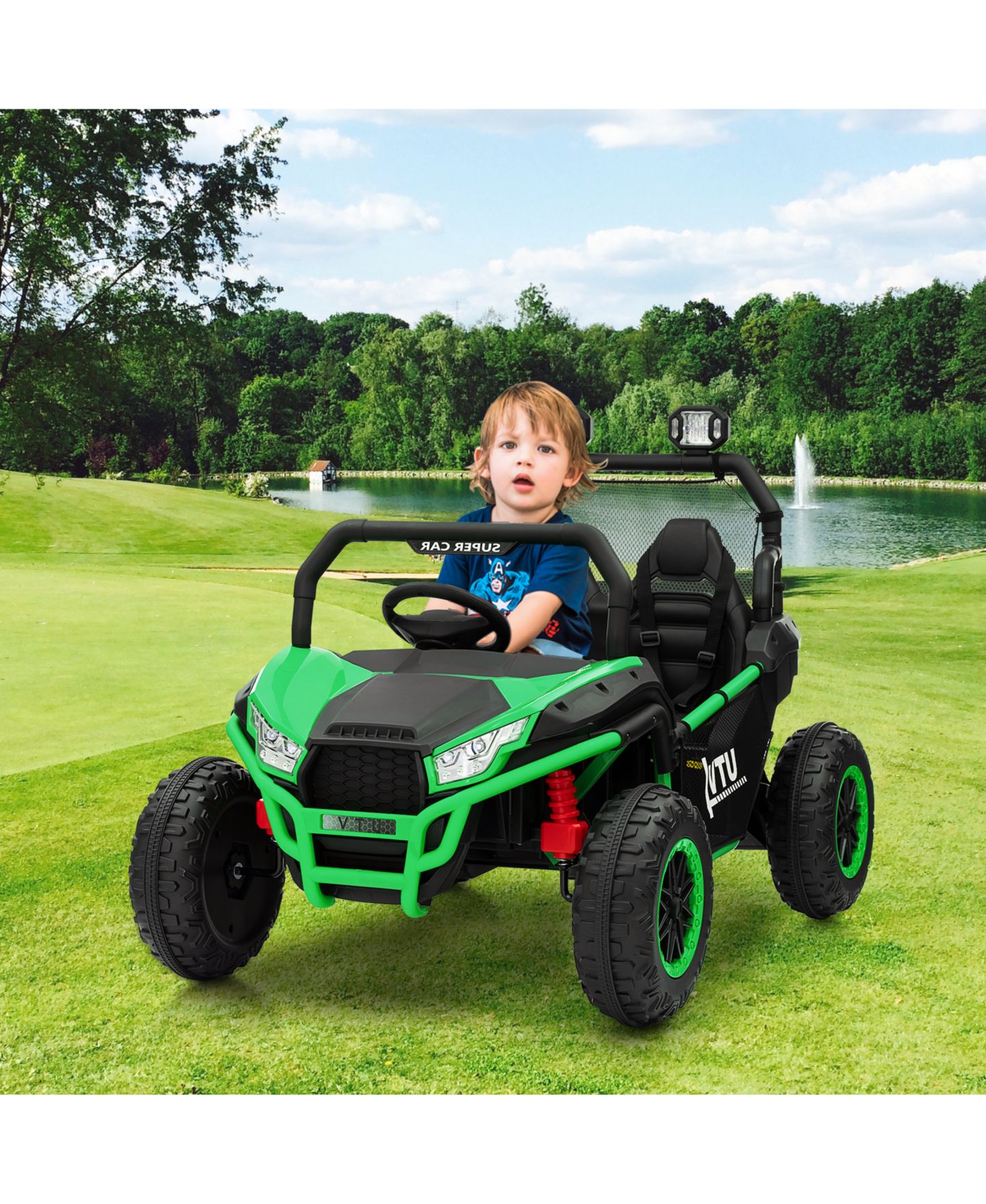 Детская игрушка homfan Dual Seat 24V 4WD Kids Ride-On UTV, 2-Seater, Ages 3-6 — фото 7