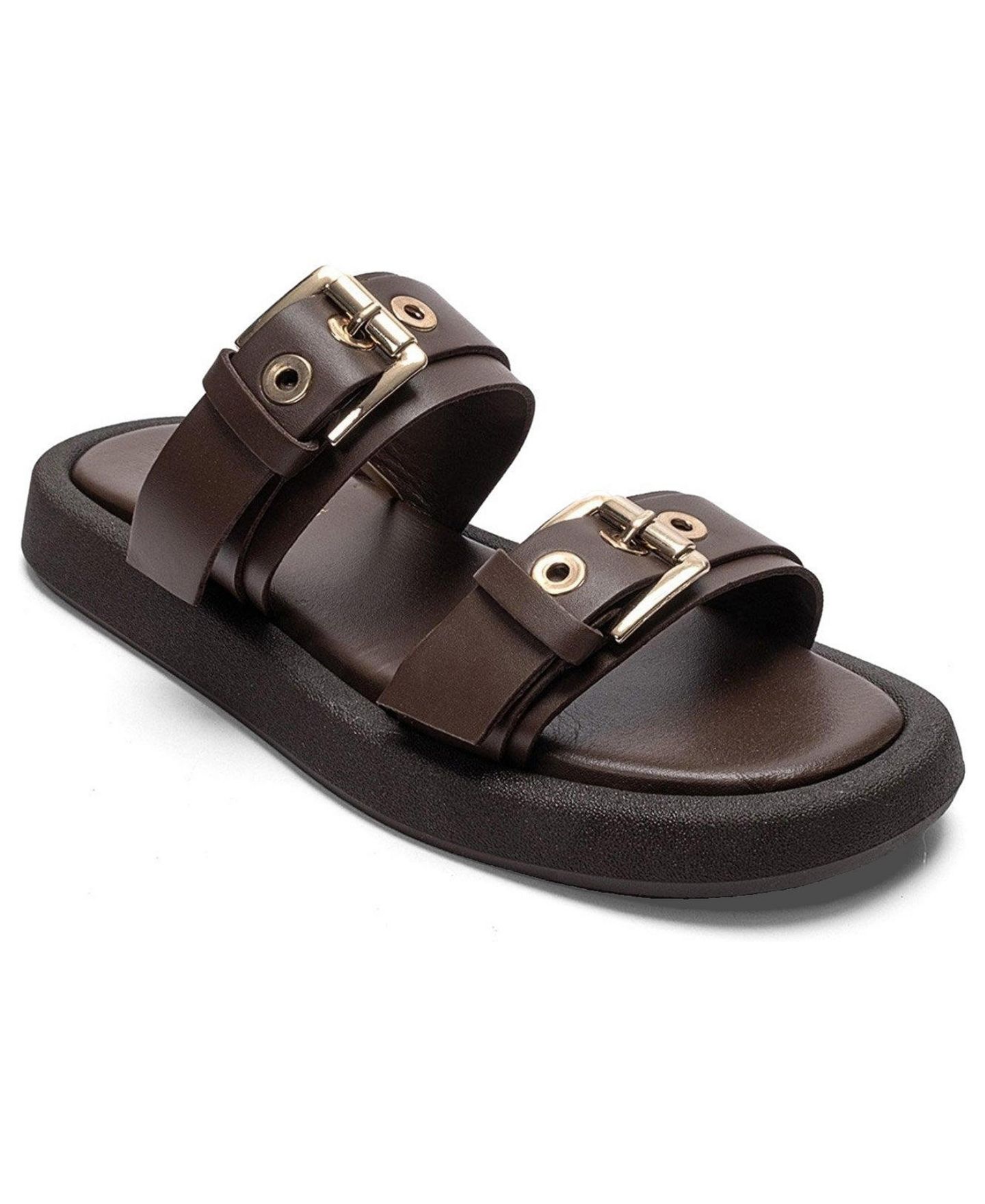 Женские сандалии Forever & Always Shoes Dorel Leather Buckle, цвет: Коричневый — фото 1