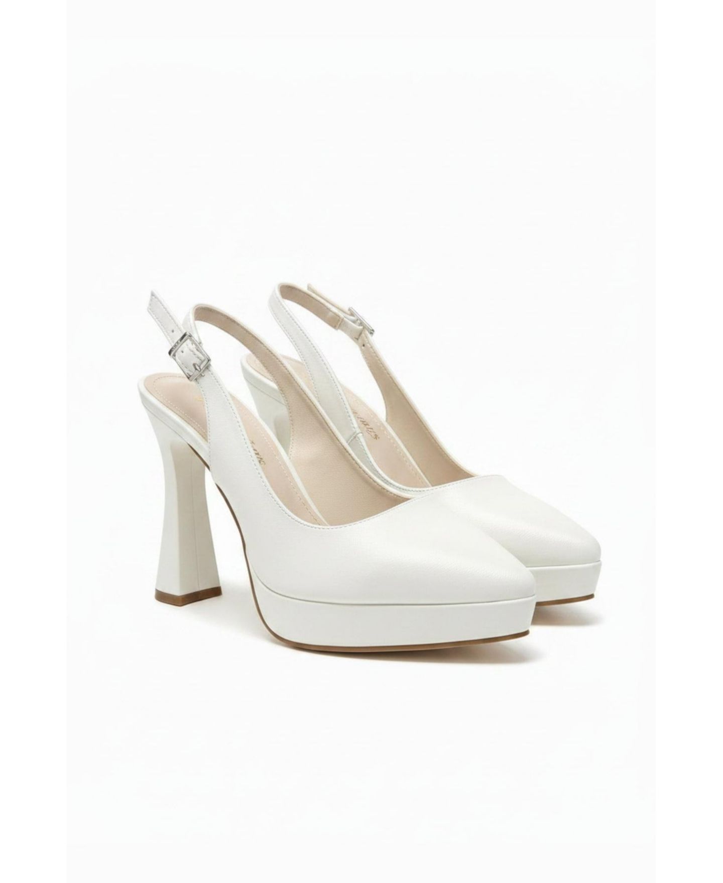 Женские туфли Forever & Always Shoes Corin Pointed Toe Slingback Wedding Platform Pump, цвет: Слоновая кость — фото 4
