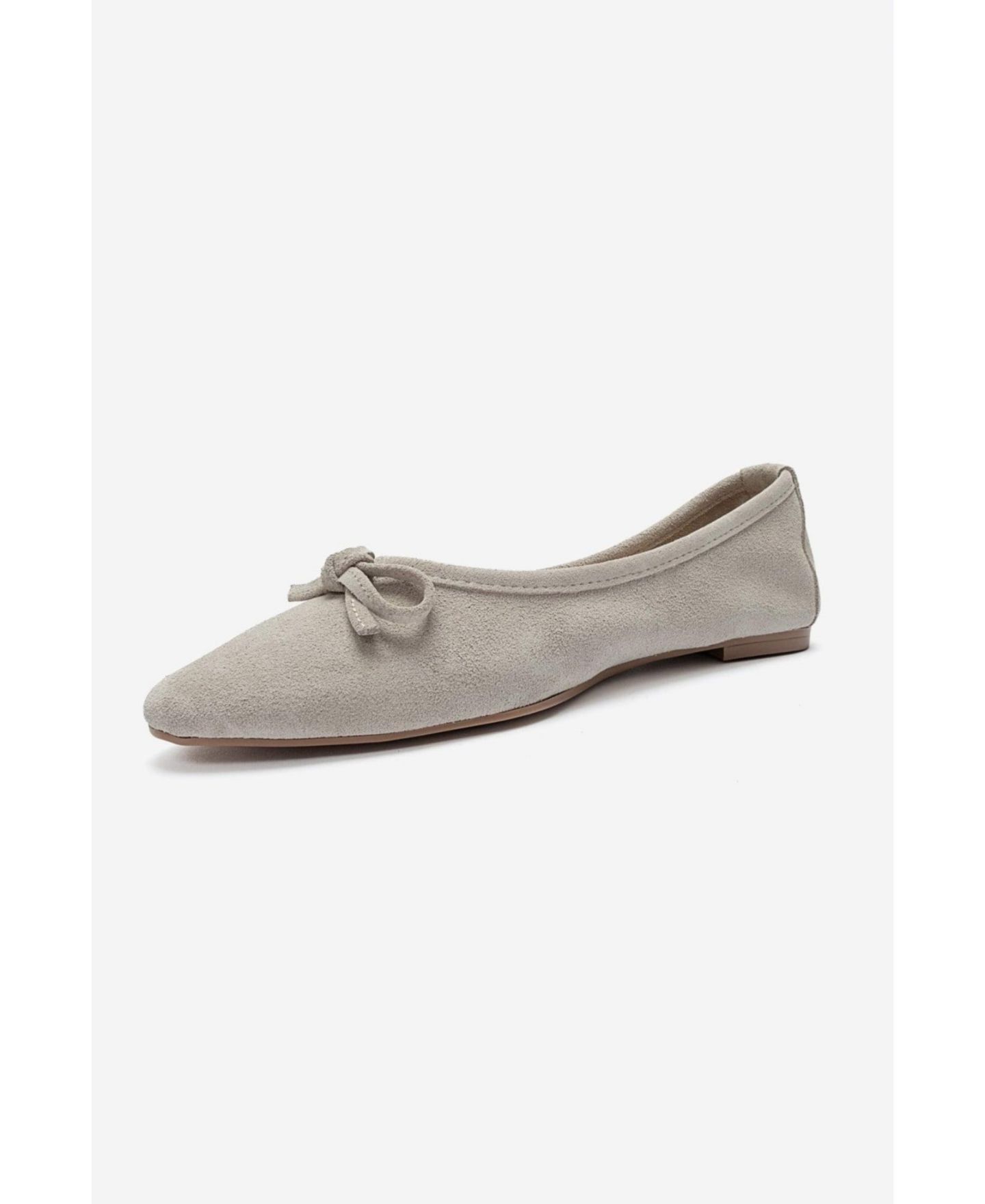 Женские балетки Forever & Always Shoes Umiel Leather Bow Ballet Flat, цвет: Бежевый замшевый — фото 6