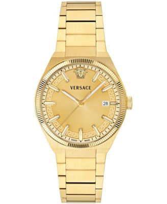 Men's V-Leo IP Yellow Gold Stainless Steel Bracelet Watch 39mm