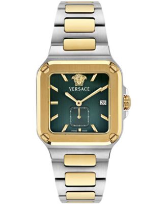 Men's Greca Edge Silver Stainless Steel Bracelet Watch 38x49mm