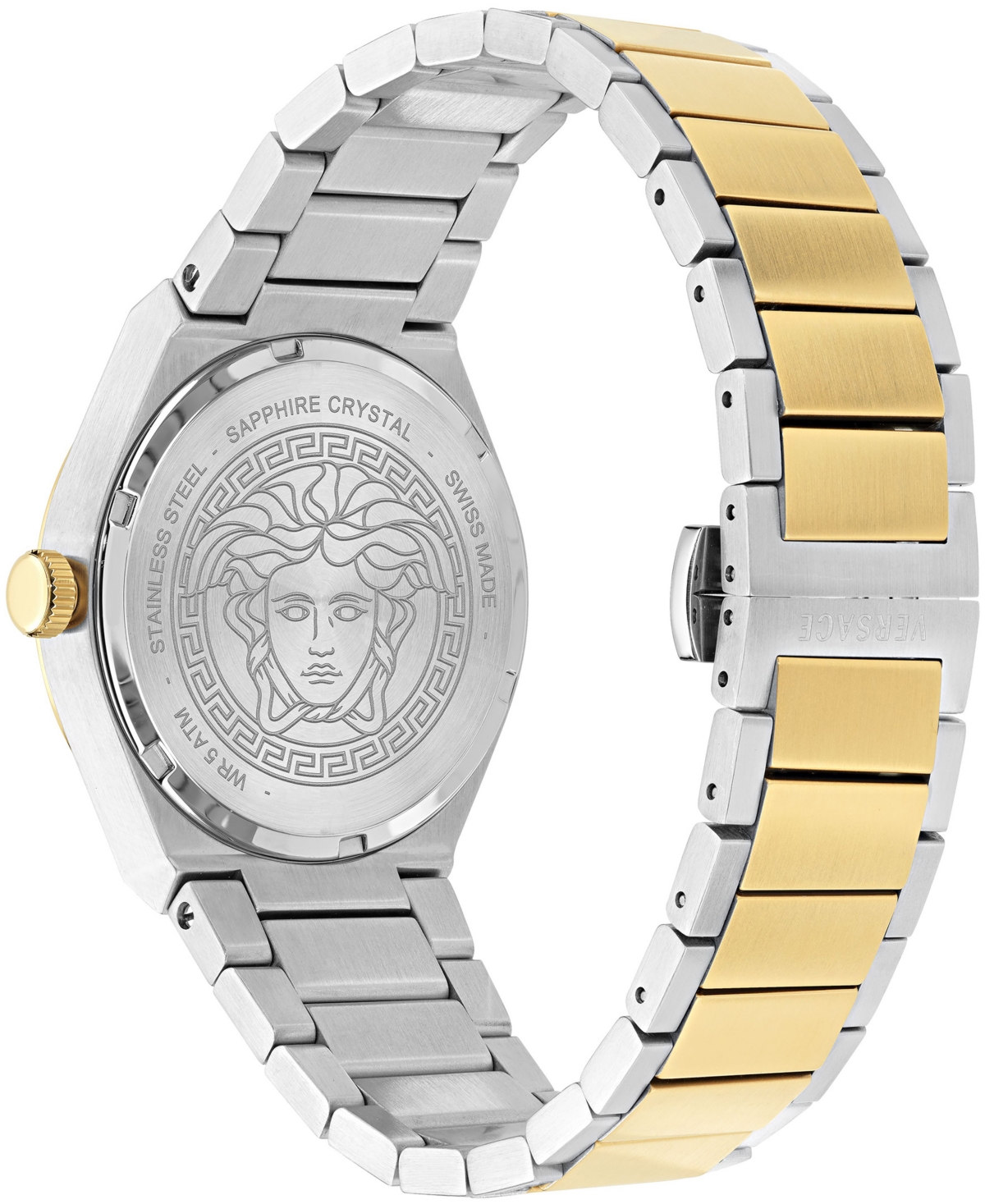 Versace Men's V-Leo Silver Stainless Steel Bracelet Watch 39mm