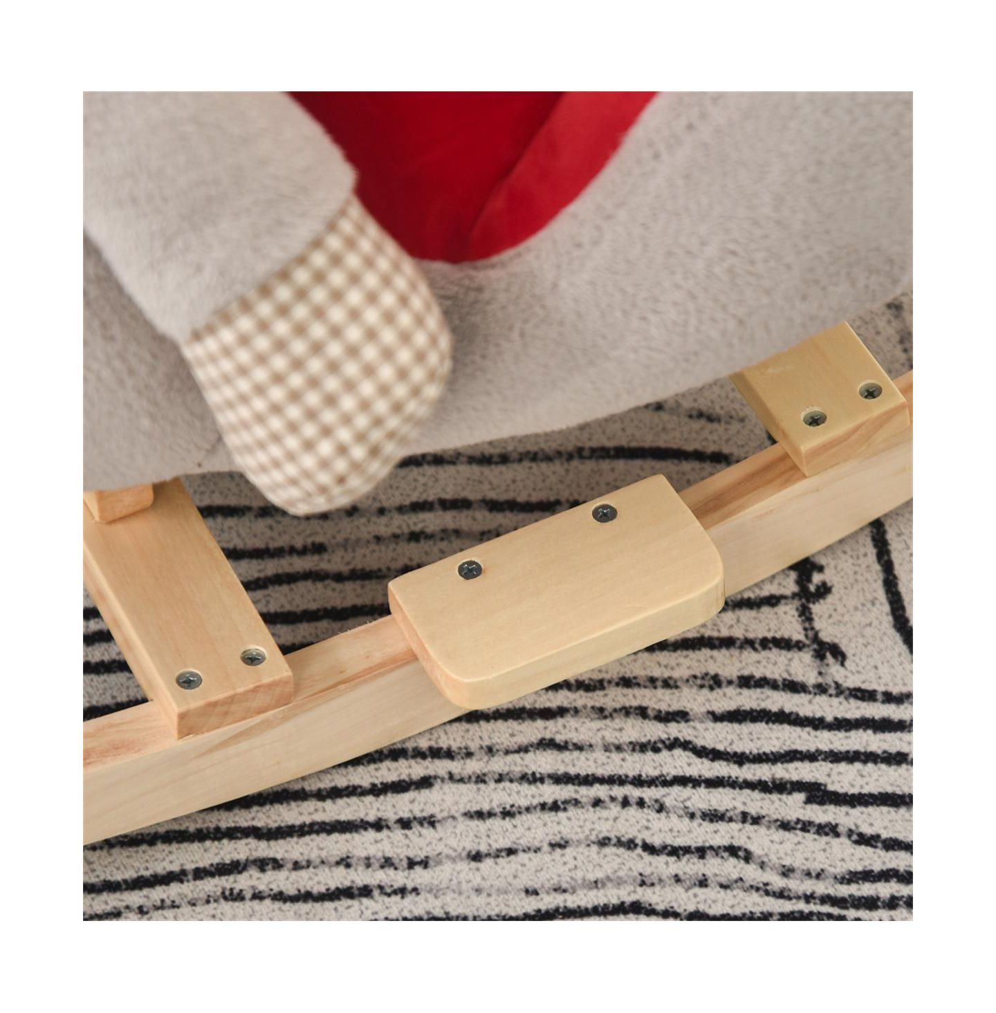 Детская мягкая игрушка YOBTOP Rocking Horse Plush Fabric Lullaby Ride-On with Hand Puppet, Ages 1+, цвет: Серый — фото 5