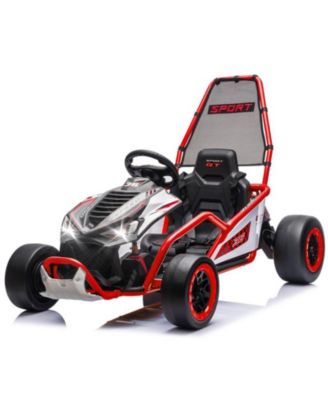 24V Kids Drift Go Kart with Roll Cage, 110 lbs Capacity, Ages 6+