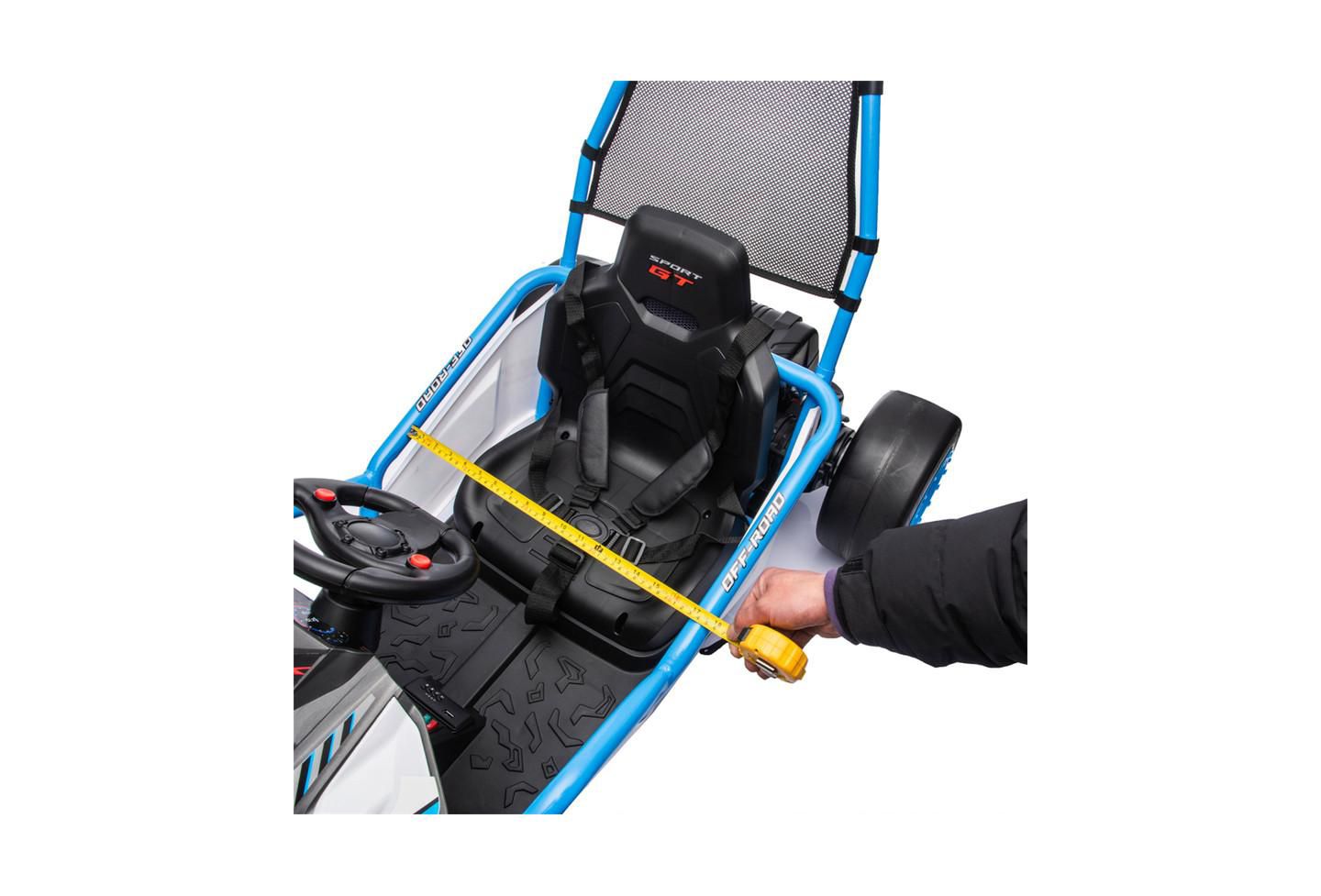 Детская игрушка YOBTOP 24V Kids Drift Go Kart with Roll Cage, 110 lbs Capacity, от 6 лет, цвет: Синий — фото 9