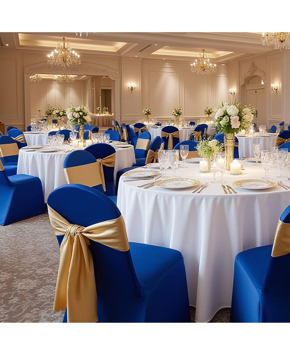 Slickblue Stretch Chair Covers Set of 50, Polyester Spandex for Weddings, Parties & Banquets