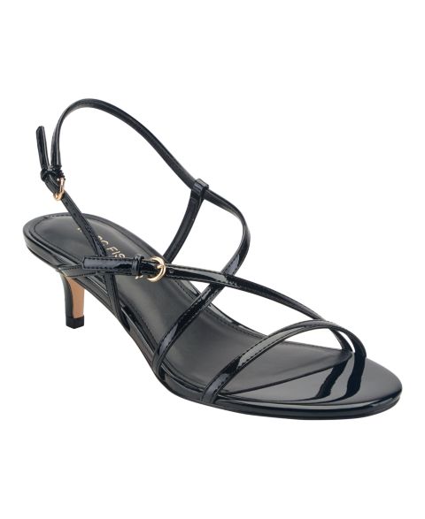 Женские сандалии Marc Fisher Sanae Strappy Kitten Heel Dress Sandals, цвет: Чёрный лаковый