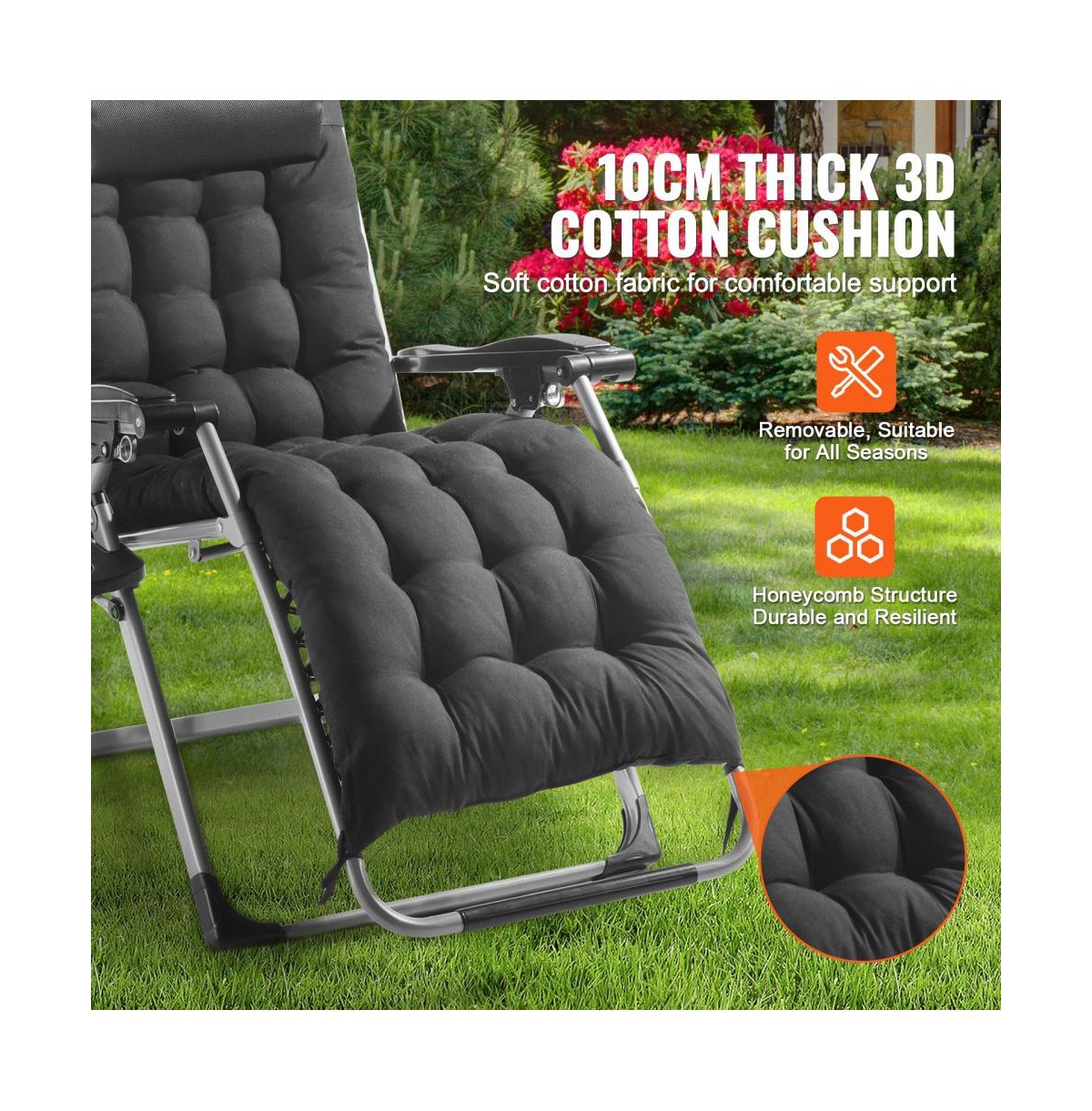Slickblue 26in Zero Gravity Lounge Chair with Headrest Footrest and Cup Holder