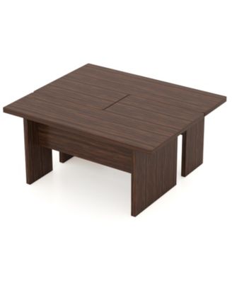 Modular Coffee Table Set of 2 L Shaped Center Tables for Home Office Apartment