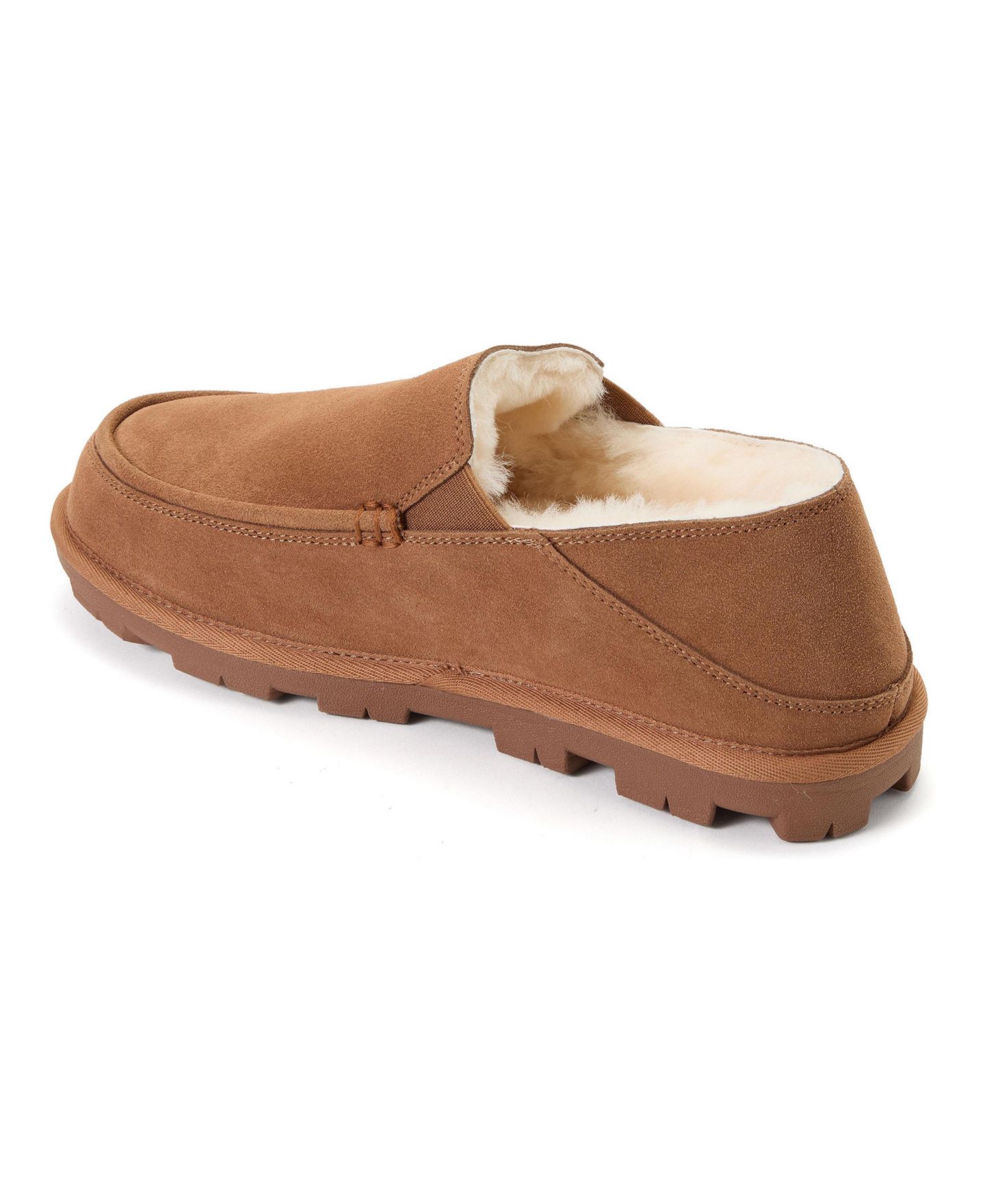 Мужские тапочки Dearfoams Shepparton Loafer Water Repellent Slippers, цвет: Каштановый — фото 3